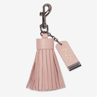Leather Mini Clutch + Leather Key Ring/ Bag Tassel Gift Set – Blush