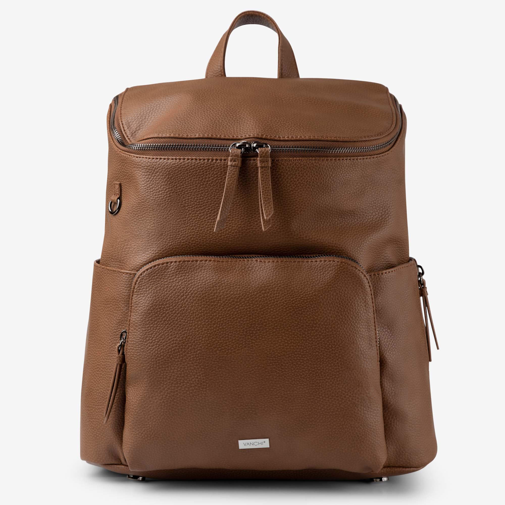 Frankie Everyday Backpack - Pebbled Tan/ Gunmetal