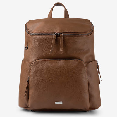 Frankie Work Backpack (Vegan) Pebbled Tan/ Gunmetal