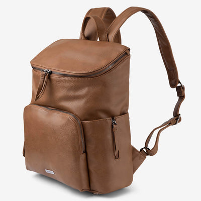 Frankie Work Backpack (Vegan) Pebbled Tan/ Gunmetal