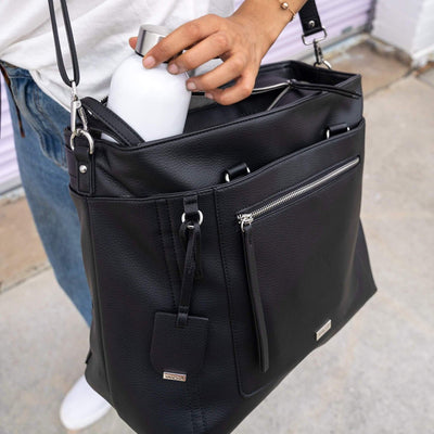 Billie Convertible Tote Baby Bag (Vegan) Black - Outlet