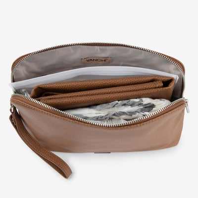 Changing Pouch/ Nappy Clutch - Pebbled Tan