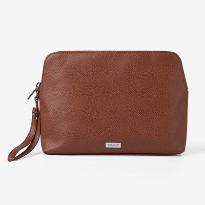 Changing Pouch/ Nappy Clutch - Pebbled Tan