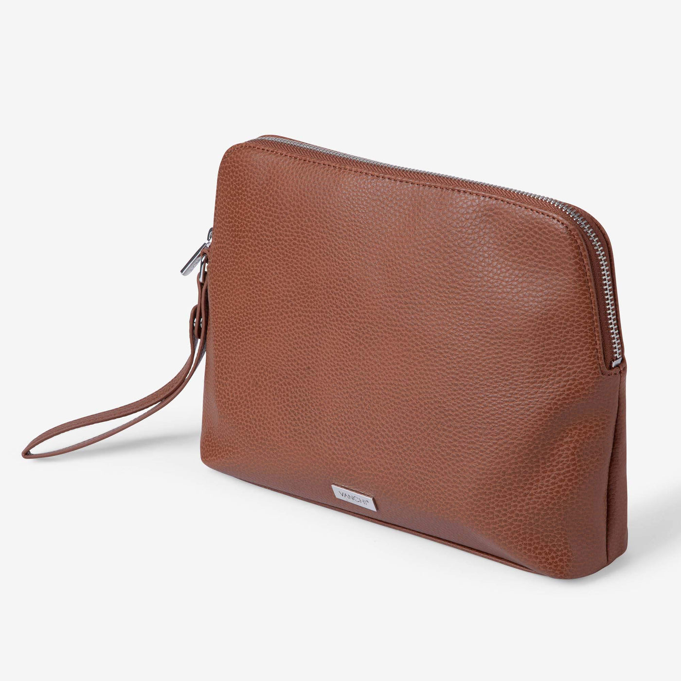 Changing Pouch/ Nappy Clutch - Pebbled Tan