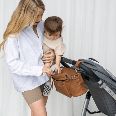 VANCHI Pram Caddy - Pebbled Tan
