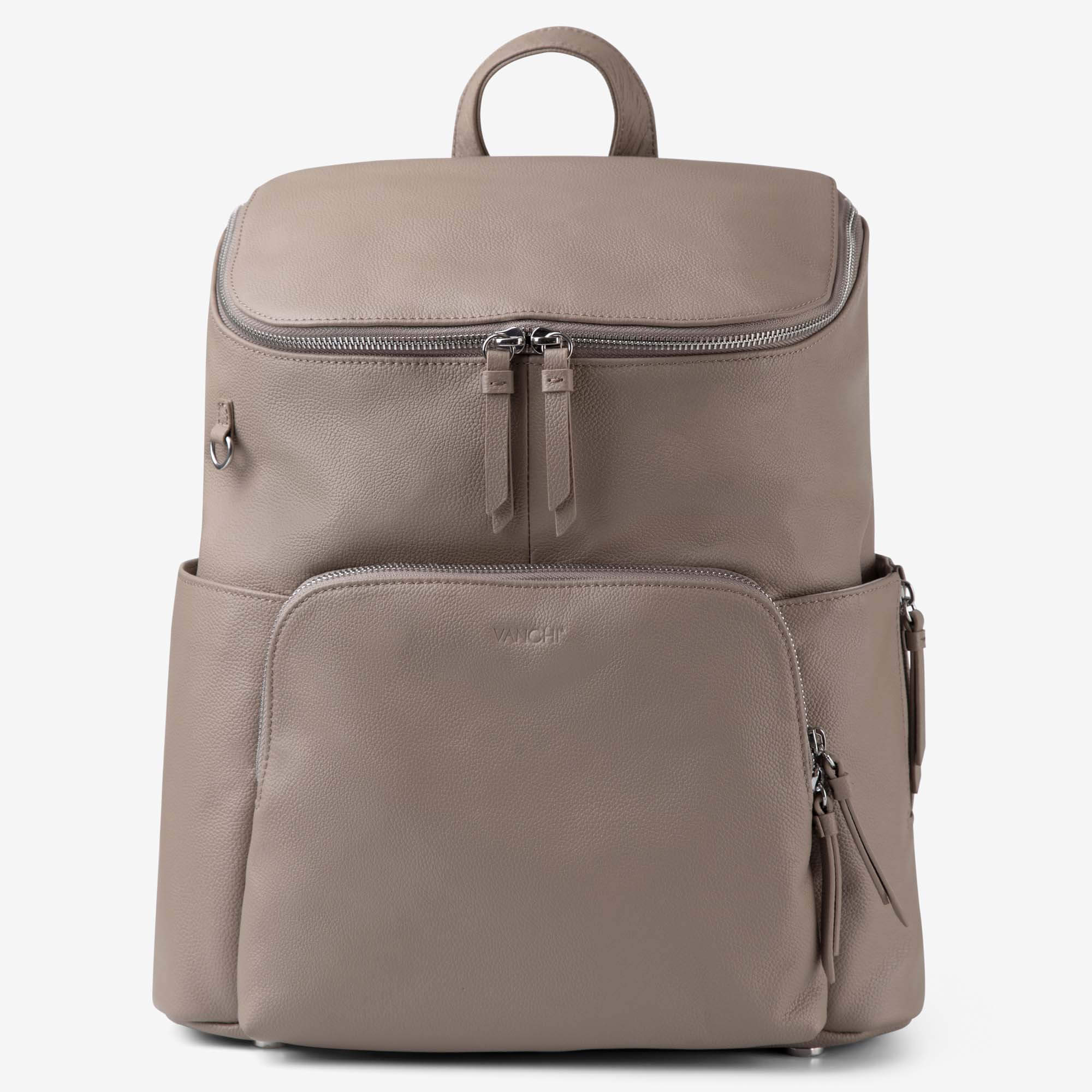 Frankie Everyday Backpack - Taupe Genuine Leather