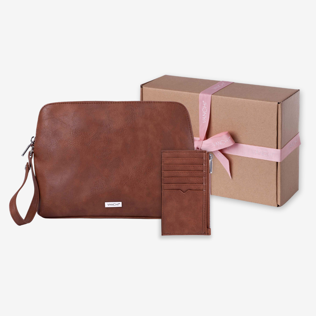 Everything Pouch & Mini Card Wallet - Original Tan Gift Set