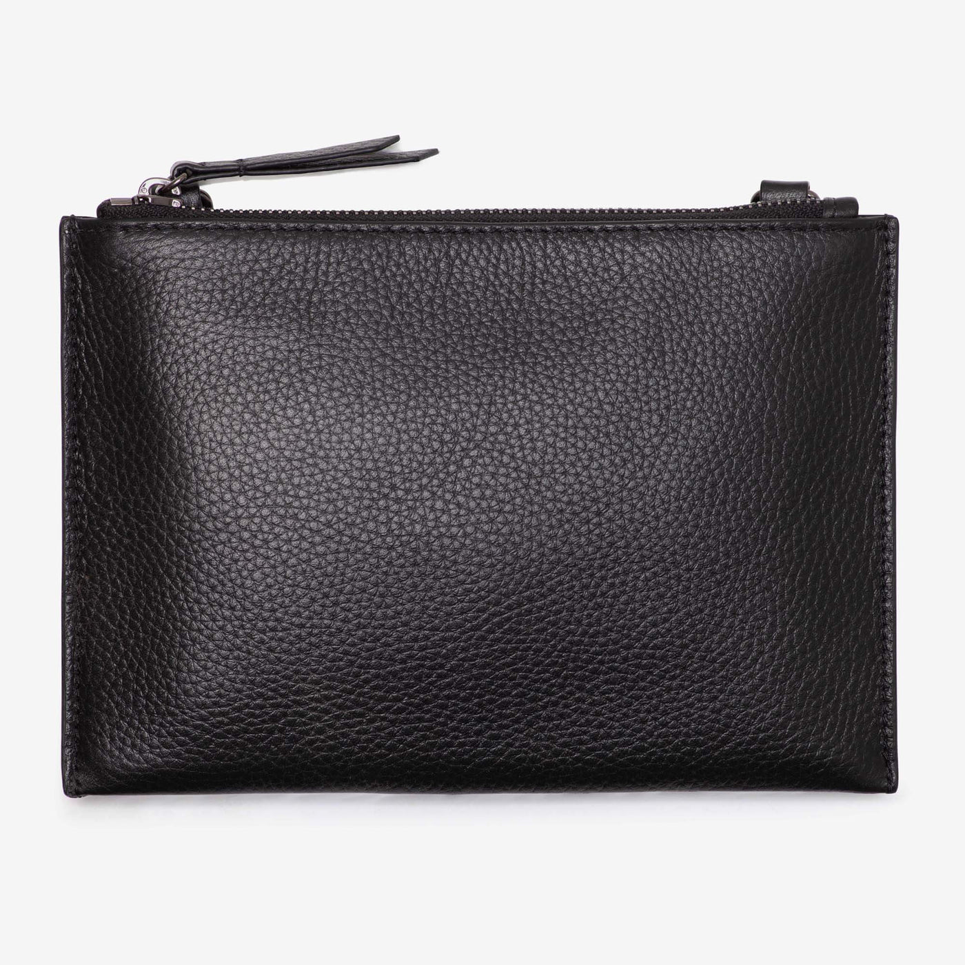 Leather Mini Clutch + Leather Key Ring/ Bag Tassel Gift Set – Black