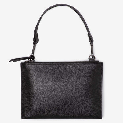 Leather Mini Clutch + Leather Key Ring/ Bag Tassel Gift Set – Black