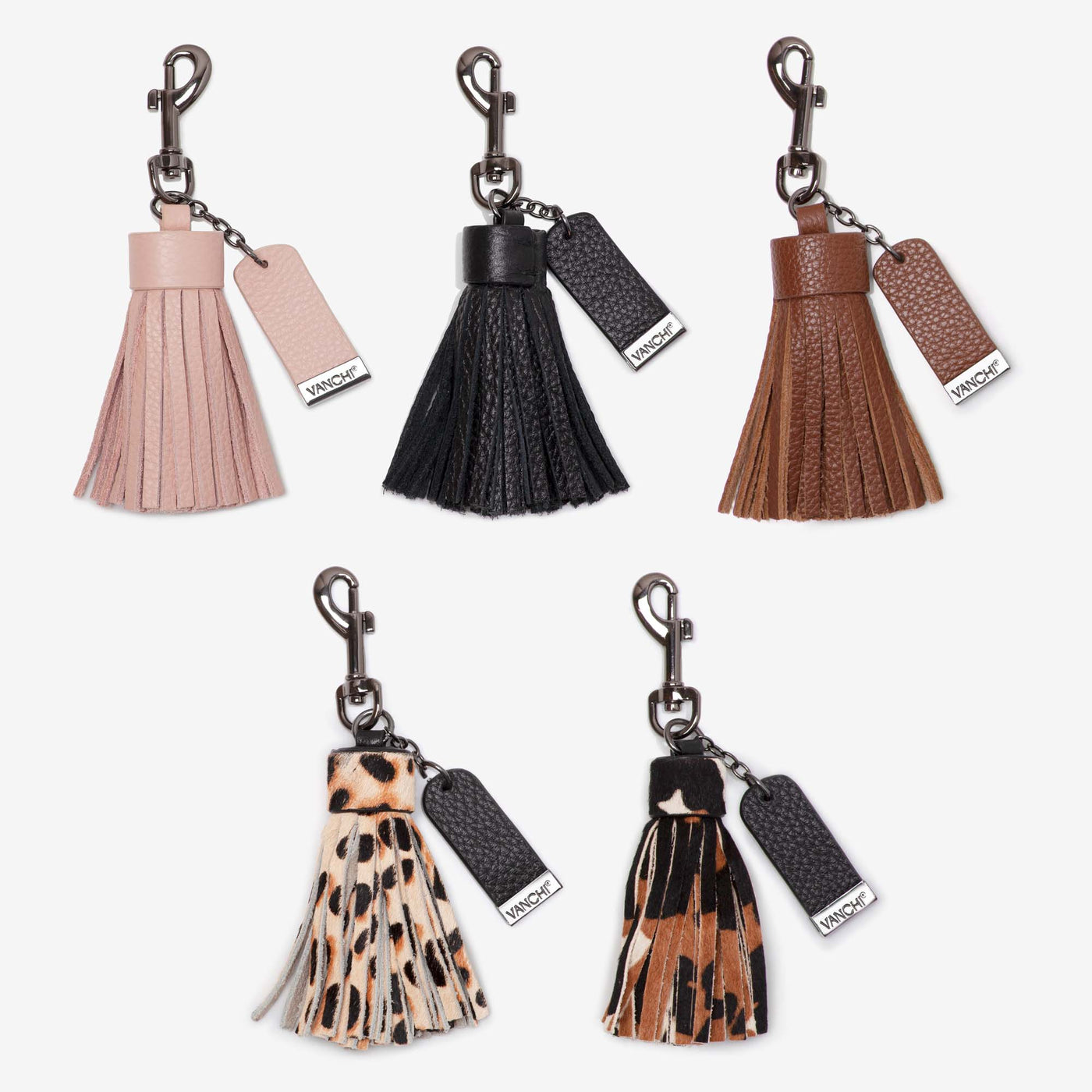 Leather Key Ring/ Bag Tassel – Tan