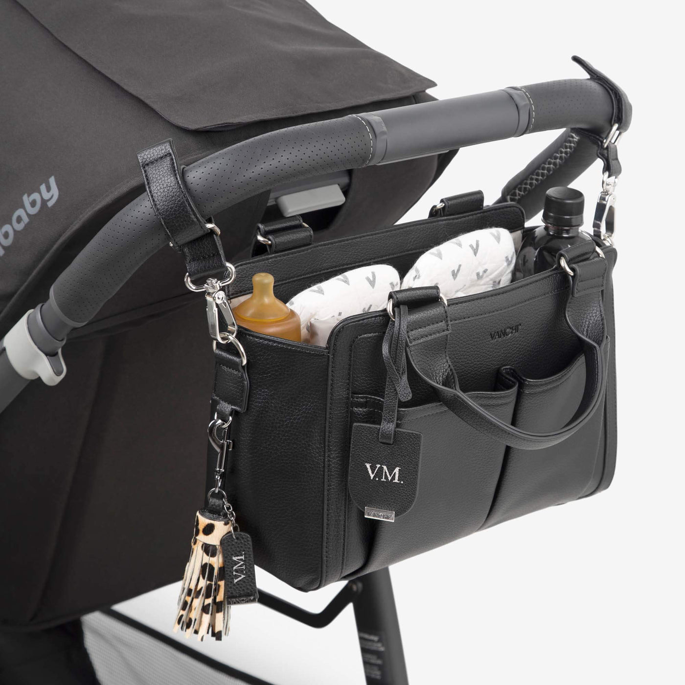 Ida Tote & Amelia Pram Caddy Bundle - Black