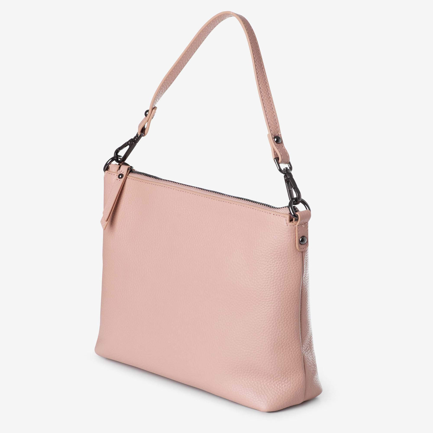 Everyday Leather Crossbody Bag, Leather Key Ring + Bottle Gift Set – Blush