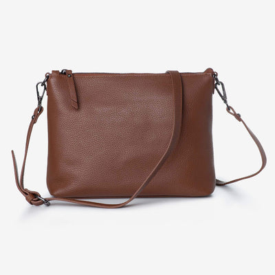 Everyday Leather Crossbody Bag + Bottle Gift Set - Tan