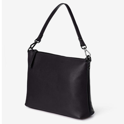 Everyday Leather Crossbody Bag, Leather Key Ring + Bottle Gift Set – Black