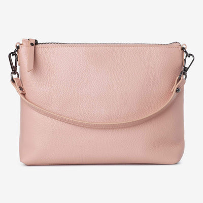 Everyday Leather Crossbody Bag, Leather Key Ring + Bottle Gift Set – Blush