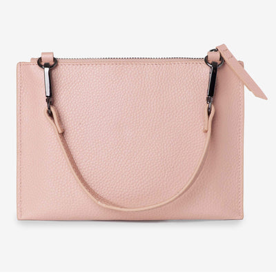 Leather Mini Clutch + Leather Key Ring/ Bag Tassel Gift Set – Blush