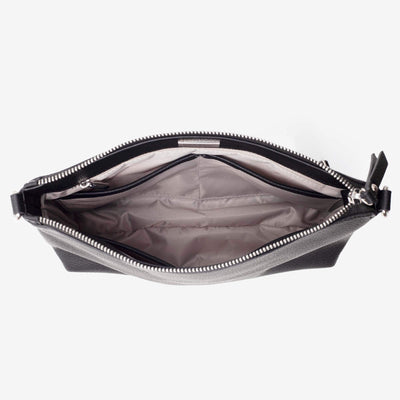 Vegan Leather Everyday Crossbody Bag - Black