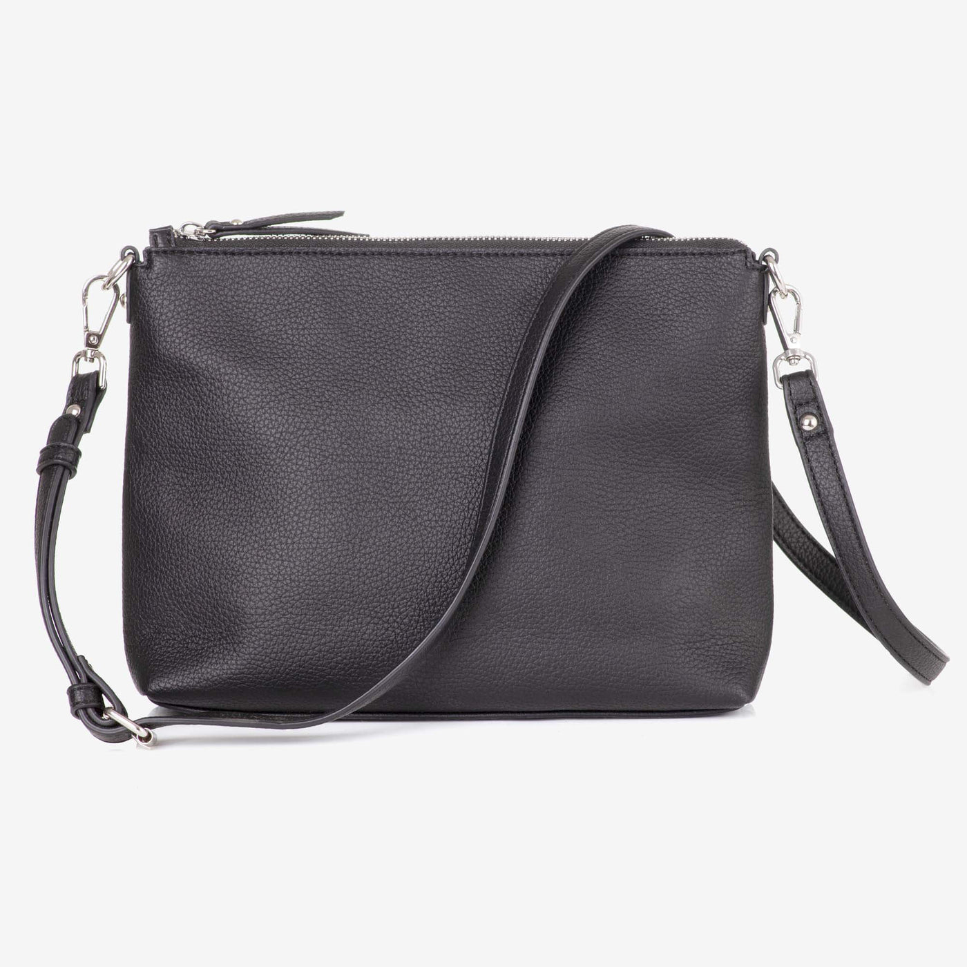 Vegan Leather Everyday Crossbody Bag + Mini Card Wallet + Bottle Gift Set - Black