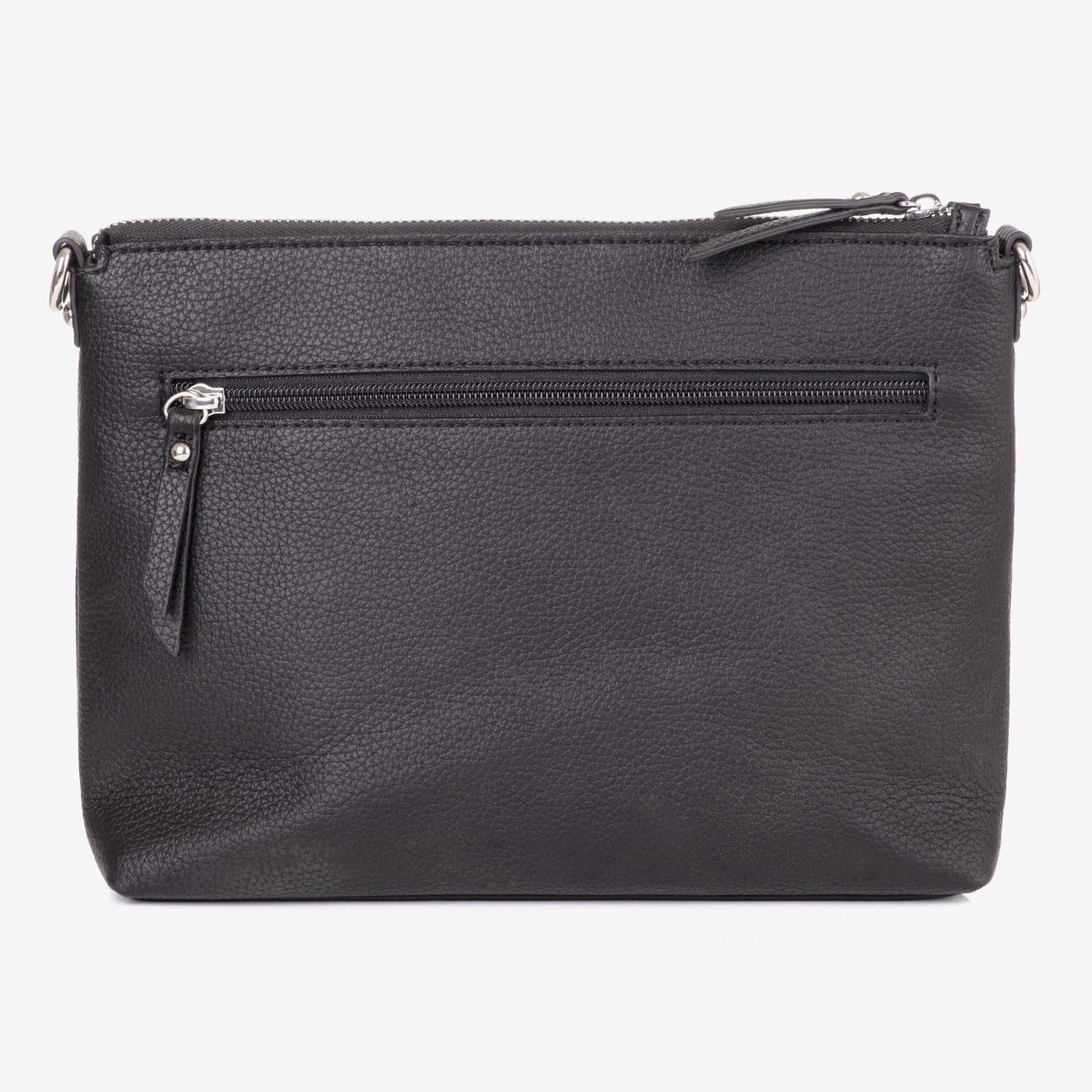 Vegan Leather Everyday Crossbody Bag - Black