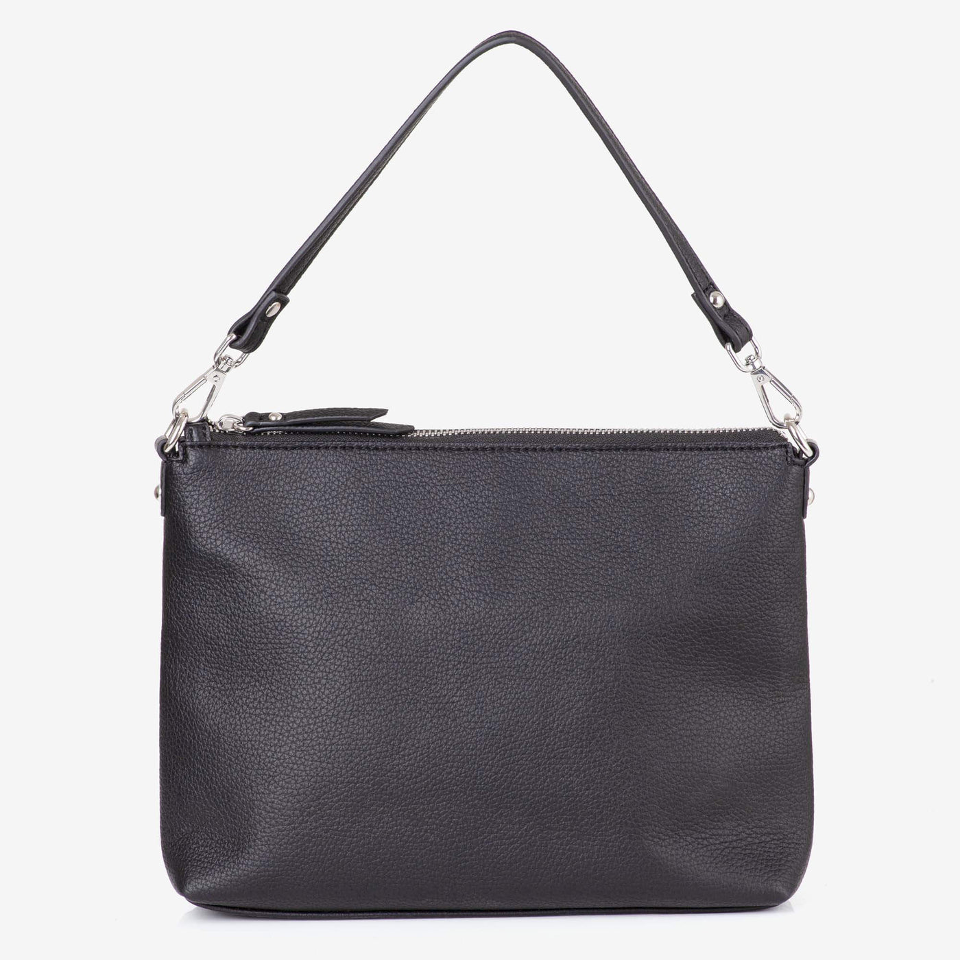 Vegan Leather Everyday Crossbody Bag - Black