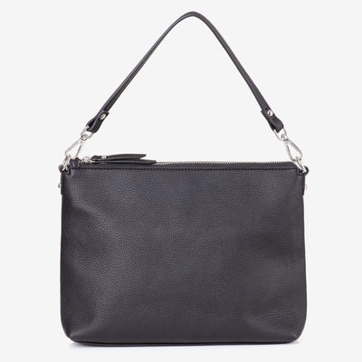 Vegan Leather Everyday Crossbody Bag - Black