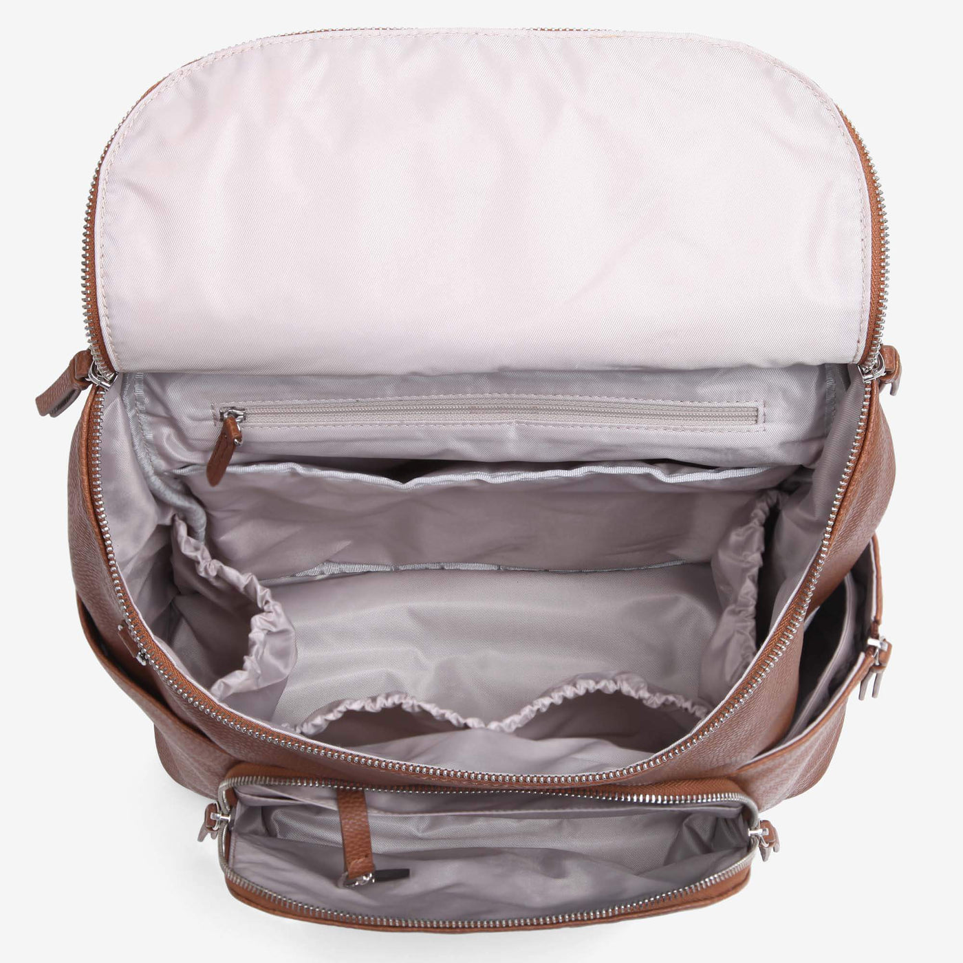 Frankie Everyday Backpack (Vegan) Pebbled Tan/ Silver