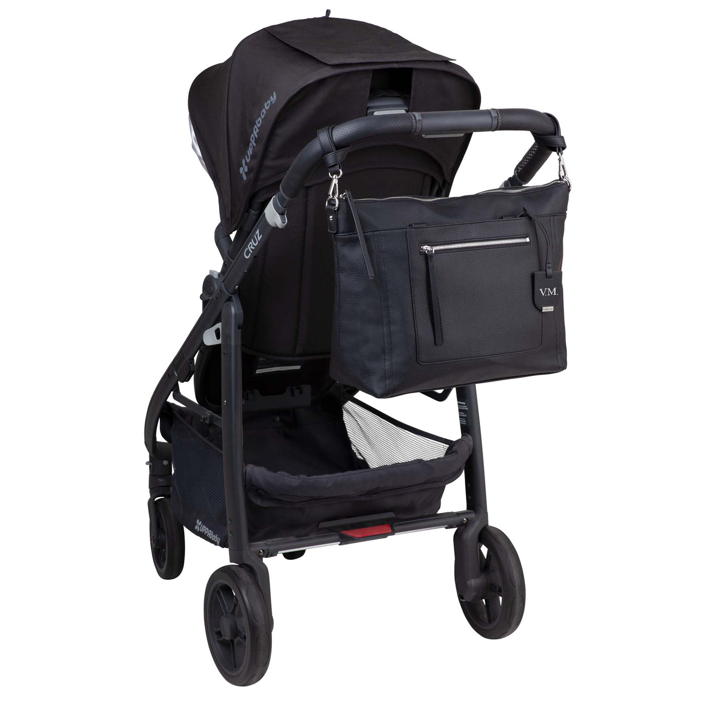 VANCHI Vegan Leather  Pram Clips - Black/Gunmetal