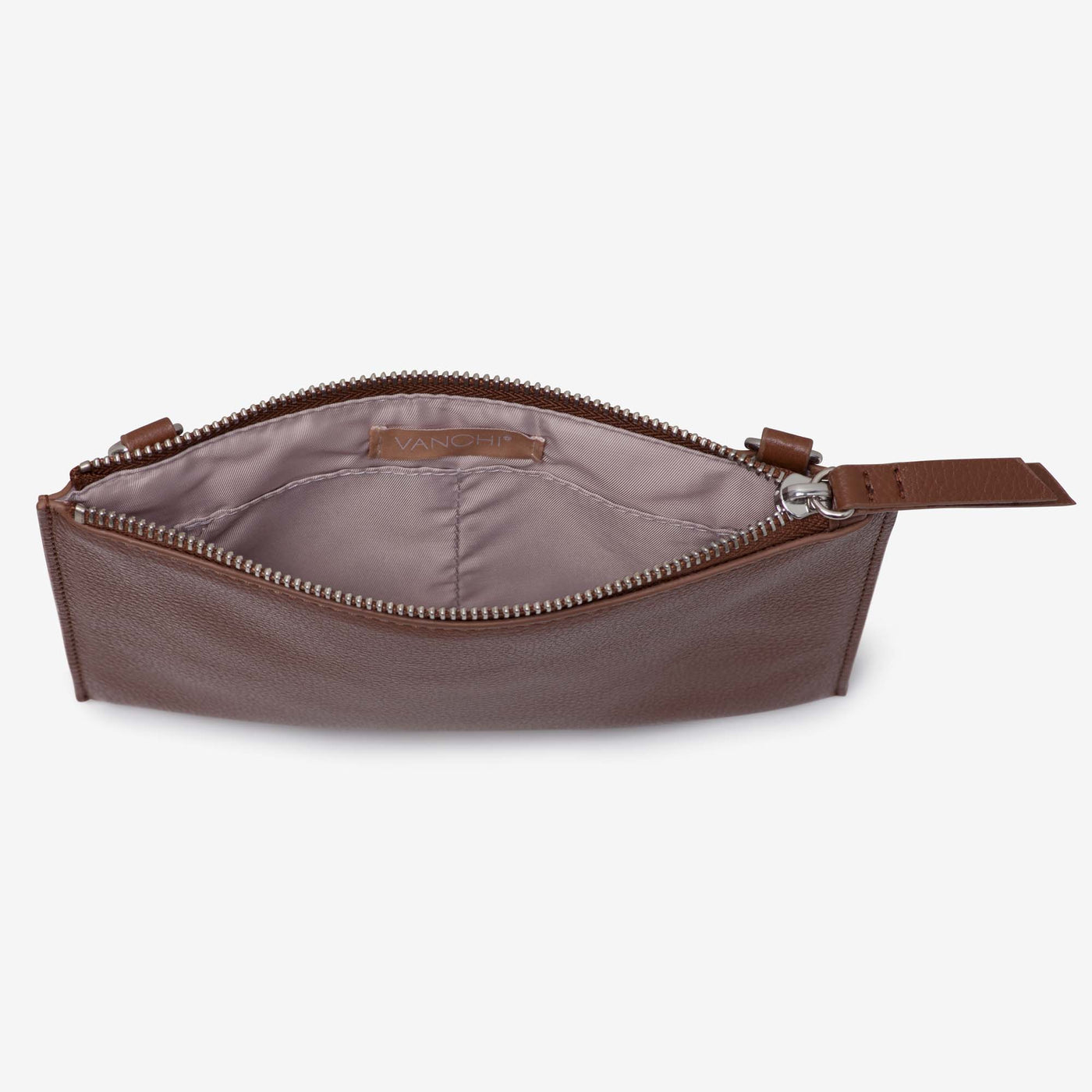 Leather Mini Clutch -  Tan