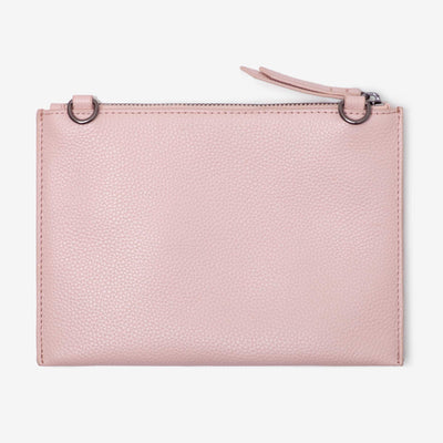 Leather Mini Clutch + Leather Key Ring/ Bag Tassel Gift Set – Blush