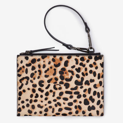 Leather Mini Clutch -  Leopard