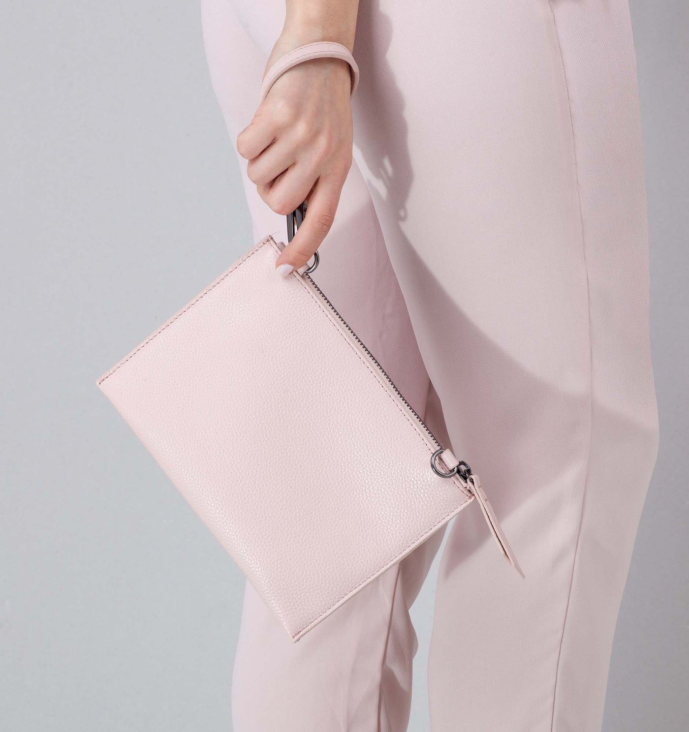 Leather Mini Clutch - Blush