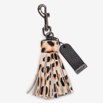 Leather Key Ring/ Bag Tassel – Leopard