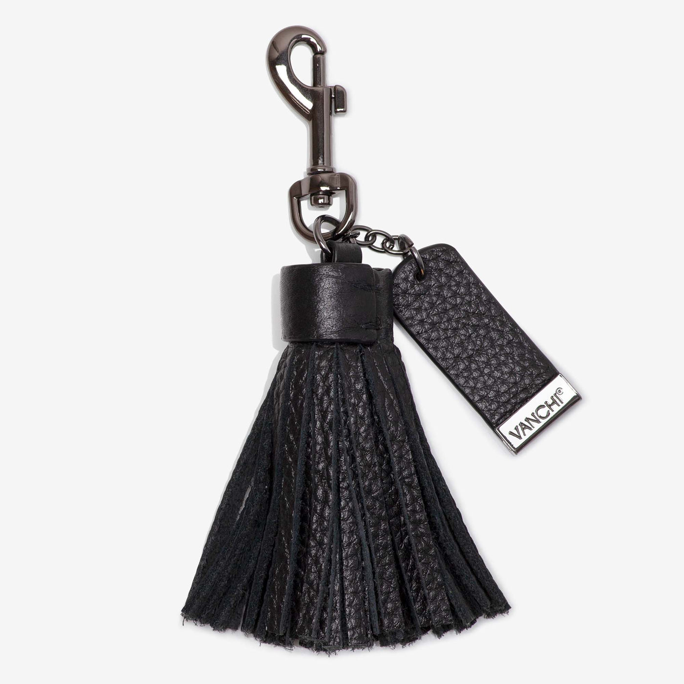 Leather Key Ring/ Bag Tassel +Black Mini Card Wallet