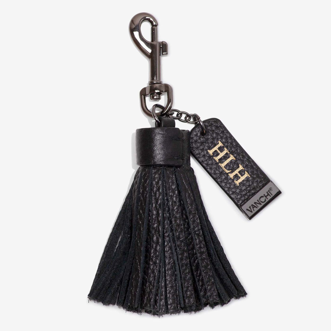 Leather Key Ring/ Bag Tassel +Black Mini Card Wallet