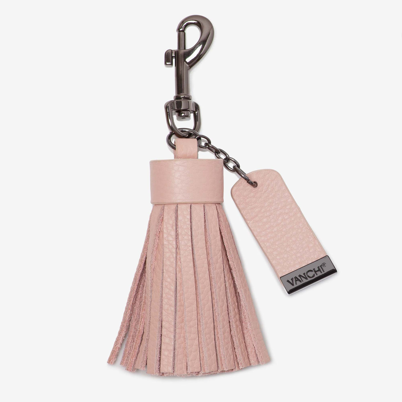 Leather Mini Clutch + Leather Key Ring/ Bag Tassel Gift Set – Blush