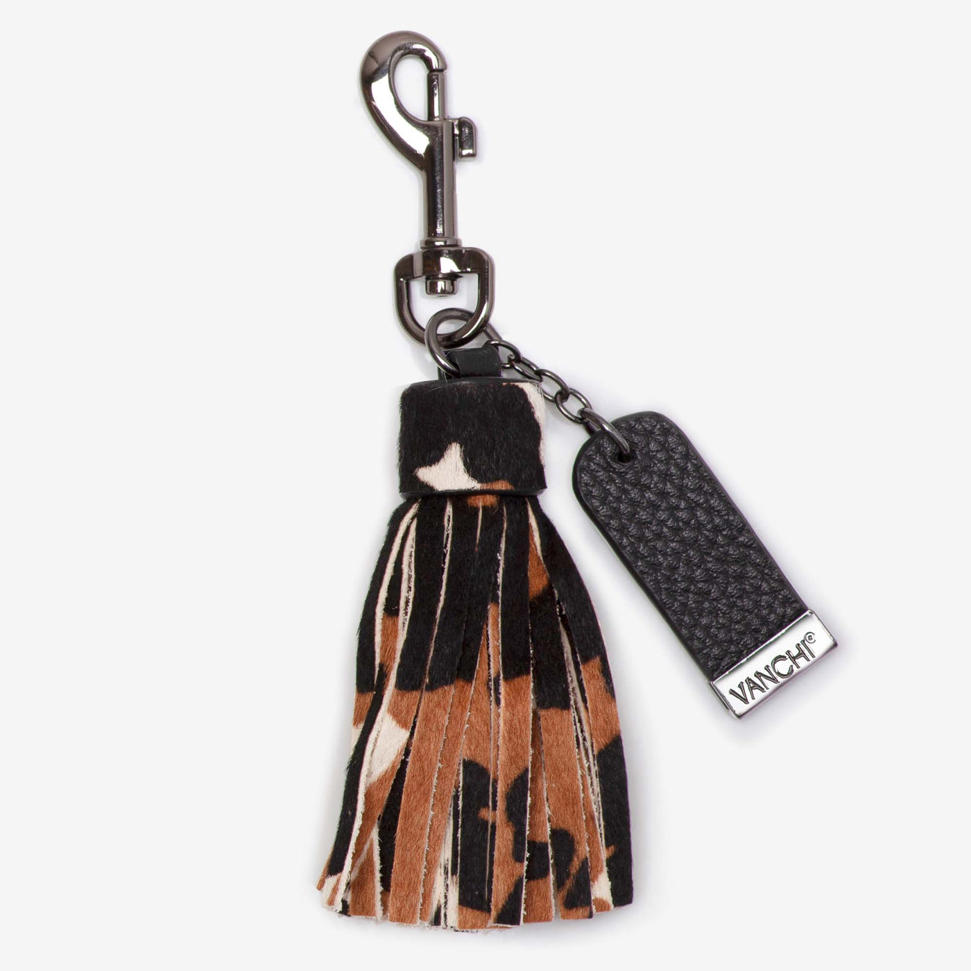 Leather Key Ring/ Bag Tassel +Black Mini Card Wallet