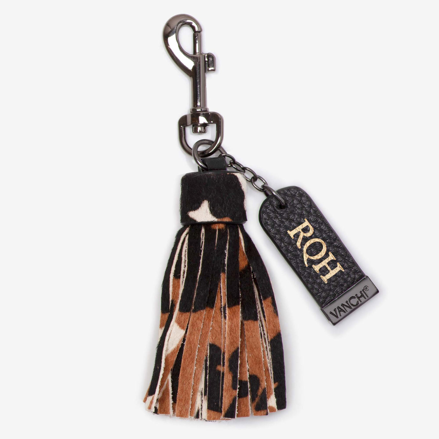 Leather Key Ring/ Bag Tassel +Black Mini Card Wallet